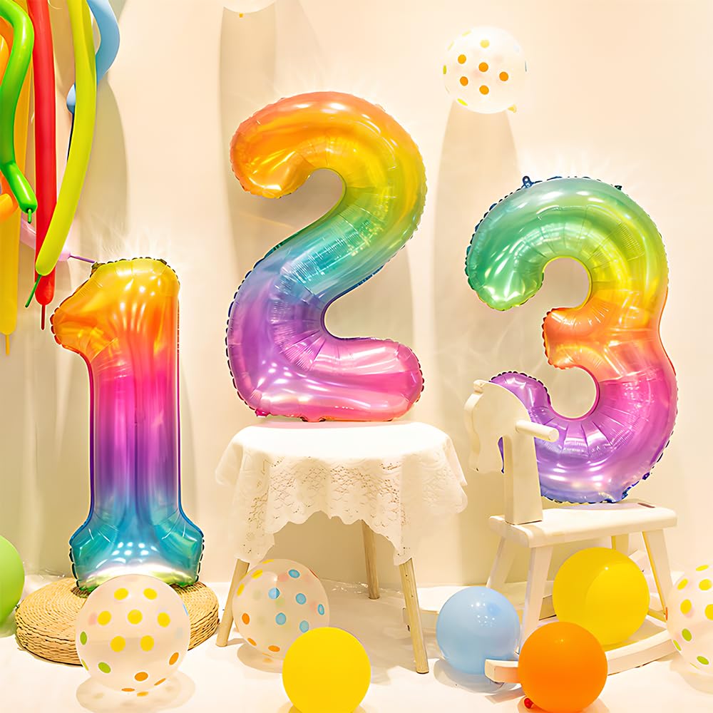 Foil Globo Número 5 Azul 40" (101cm), Inflable Helio o aire, Gigante Numeros 0-9, 10-19, 20-29, 30-100, Grande Globos Decoración para La Boda Aniversario y Cumpleaños Fiestas — view 618