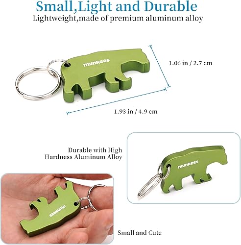 Miniatura 2 de Little Bear - Llavero abridor de botellas, paquete de 2 abridores de cerveza de aluminio, accesorios de viaje al aire libre, color verde