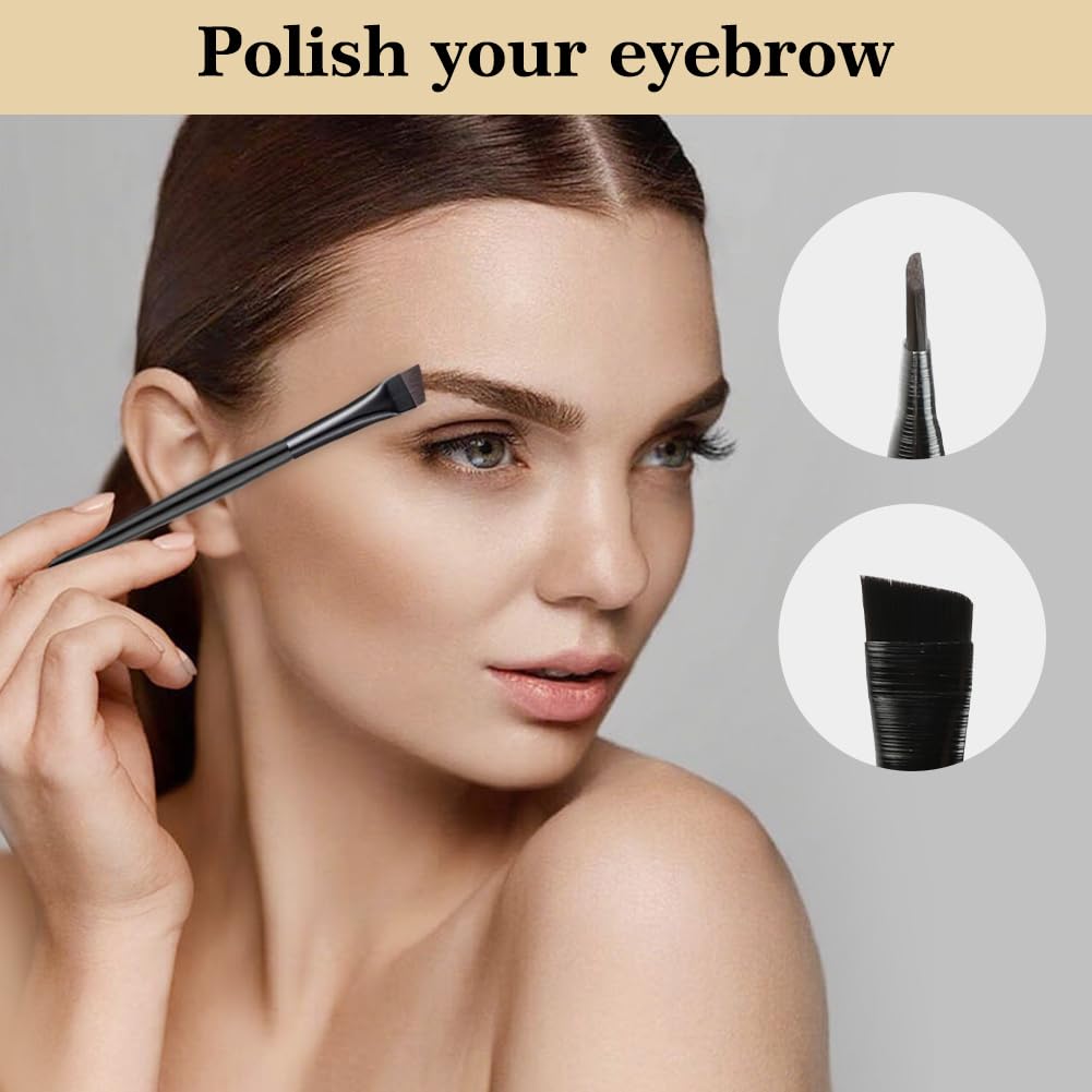 Flintronic Pinceaux à Maquillage, Lot de 5 Pinceaux Maquillages Professionnel, Pinceau Eye-liner Biseauté, Pinceau de Maquillage pour Les Yeux, pour Fards à Paupières, Sourcils et Contour des Lèvres