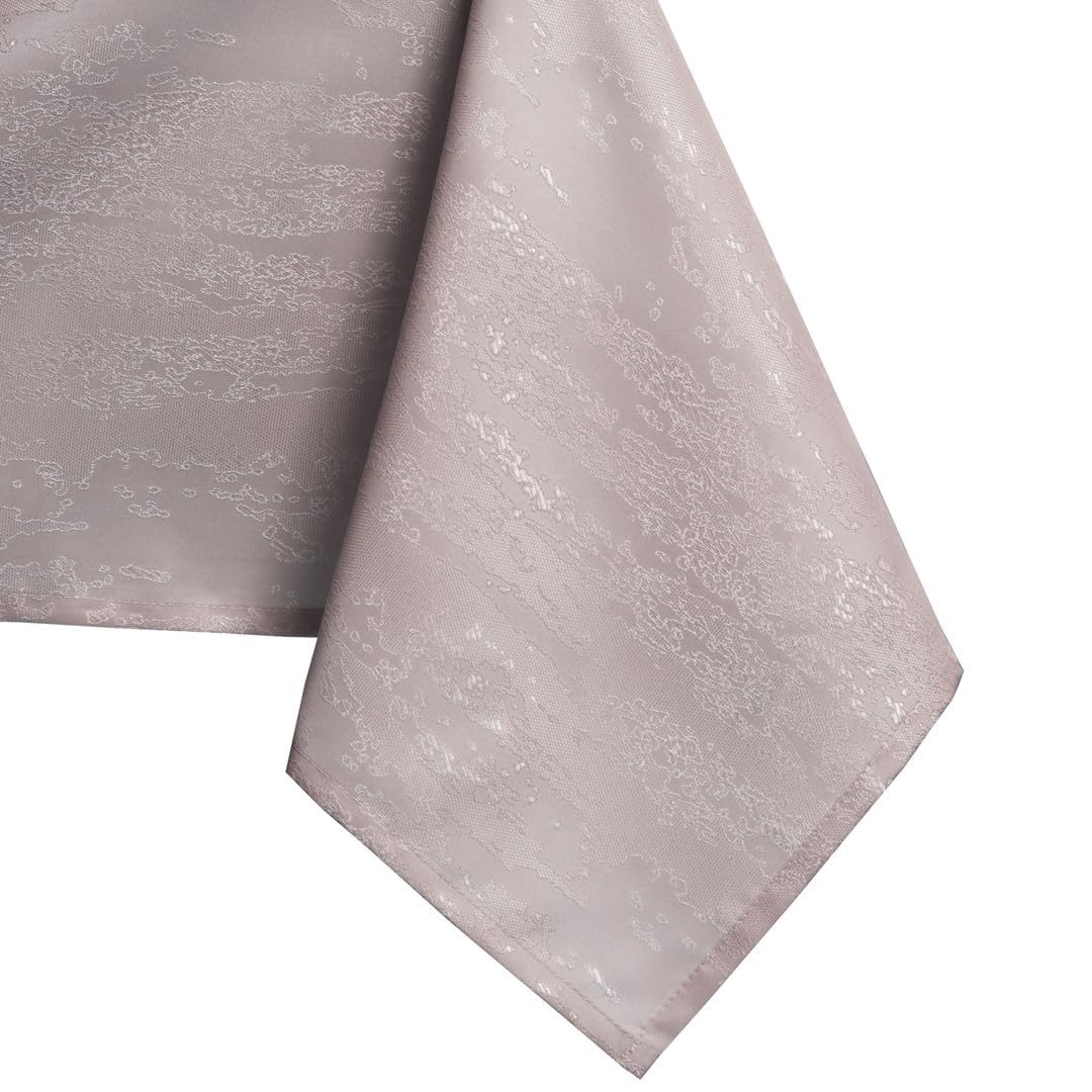 AmeliaHome Tischdecke oval 140x220 cm Tischtuch Tafeldecke Fleckschutz Lotuseffekt Abwaschbar Wasserabweisend Ornament Vesta puderrosa