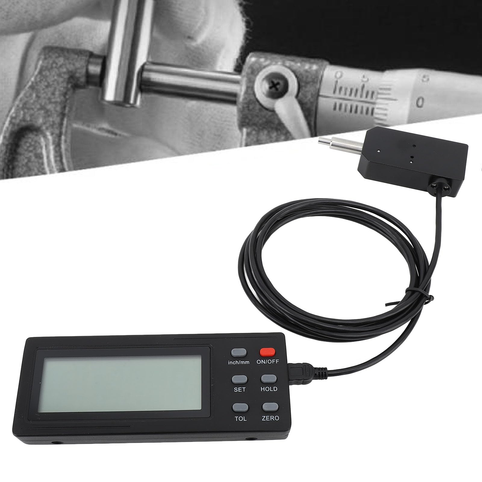 Cryfokt Digitales Mikrometer, 0,001 Mm Auflösung, Elektronisches Mikrometer, Außenmikrometer mit Großem LCD-Bildschirm für Anwendungen in der Technischen Fertigung, Wissenschaftliche Forschung