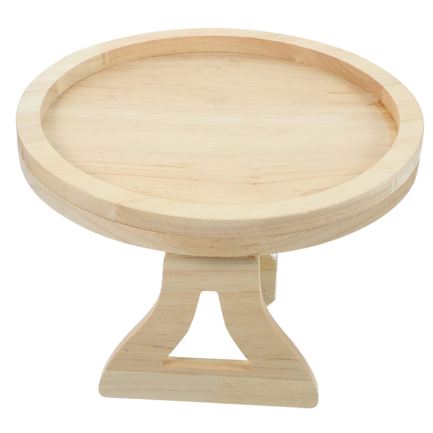 BESPORTBLE Bandejas para Comida Round Trays for Coffee Table Dessert Trays Wooden Couch Arm Table Tv Trays for Eating Set of 2 Foldable Clip Table Round Couch Wooden Trays Couch Drinks Table
