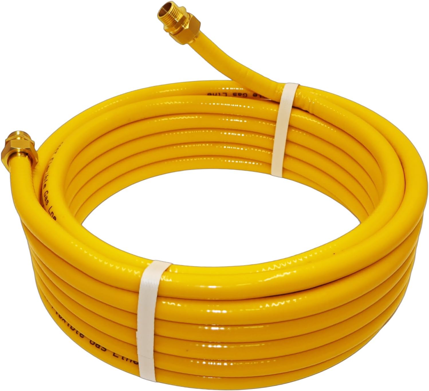 1/2" CSST Gas Line 33ft Flexible Gas Line,Corrugated Stainless Steel Tubing with 2 Male Fittings for Natural Gas and Propane