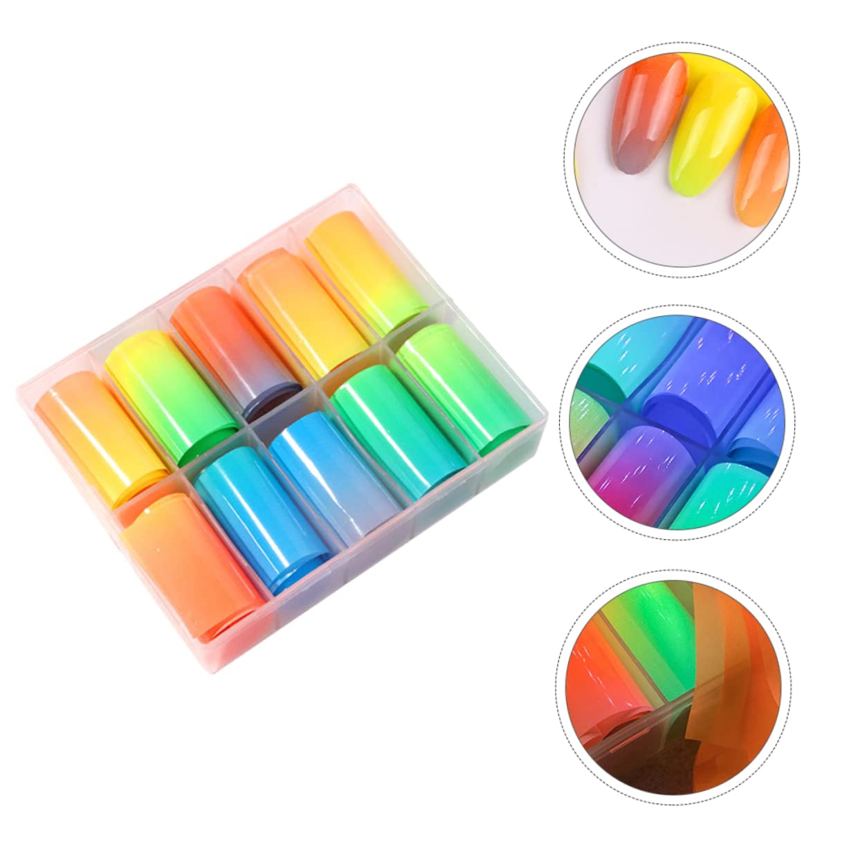 Healeved Adesivi Per Unghie Fluorescenti Decorazioni Nail Art Per Unghie Facili Applicare Manicure e Speciali