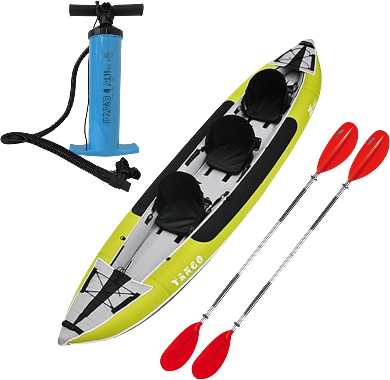 ZPro 2025 Tango 200 3 Man Inflatable Kayak, Paddle & Pump Package GREEN