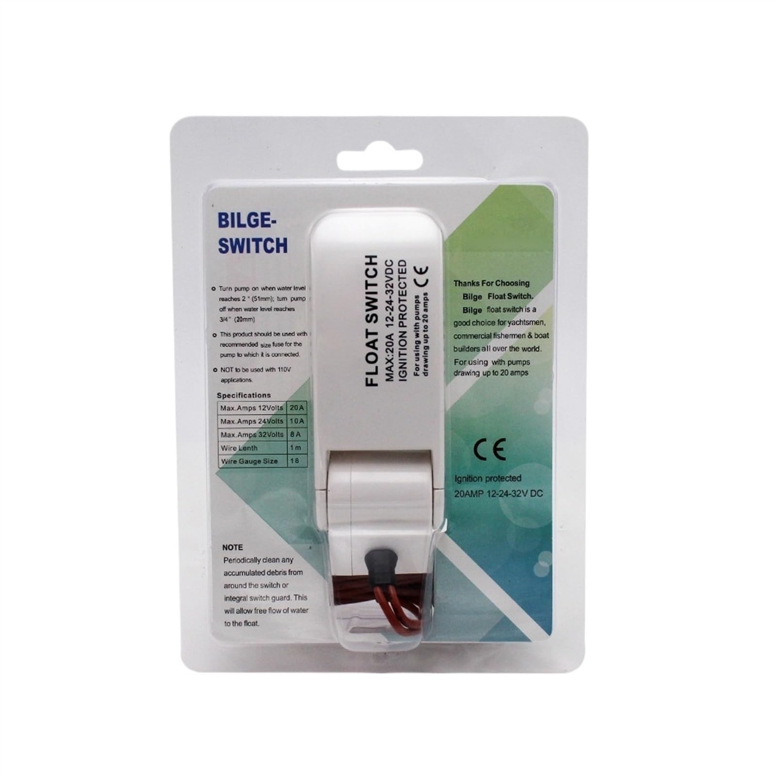 MKBP-G750-12 Mini bomba de agua de sentina eléctrica sumergible de sentina de 12V 750GPH con interruptor de flotador de bomba de sentina
