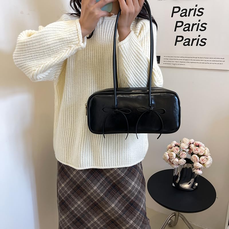 Leather Shoulder Bag for Women with Tie Shoulder Tote Handbag Satchel Handbag Trendy Underarm Bag for Work Travel4