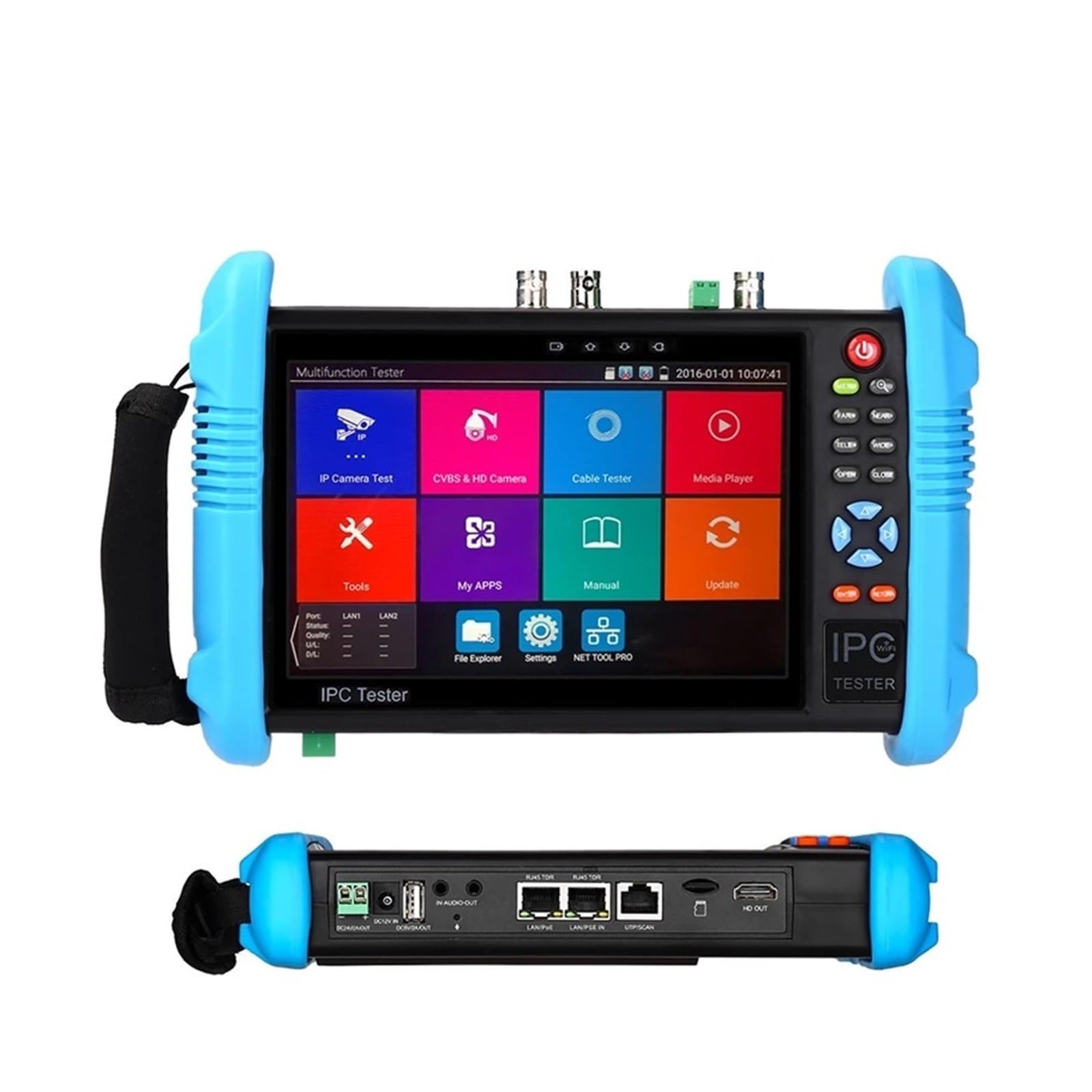 Tester CCTV, Tester CCTV da 7 pollici, tester di videosorveglianza 4K, uscita POE, test/uscita 12V portatile