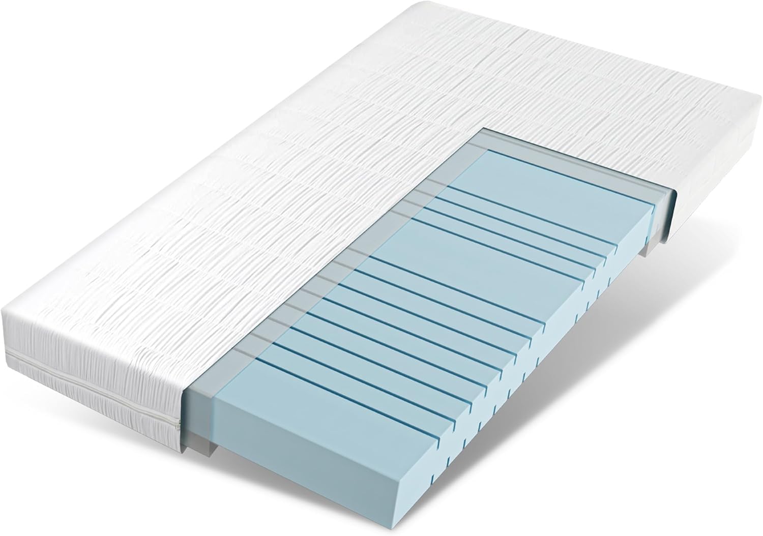 EGO Home Matratze 100x200 cm Hoch 11cm H2-7-Zonen Kaltschaummatratze mit Memory Foam, Öko-TEX Zertifiziert, Punktelastisch, Rückenschonend - Weicher Bezug mit Wolken-Ahnlichem Tragegefühl