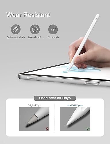 Miniatura 4 de MEKO Paquete de 4 puntas de repuesto precisas mejoradas de 0.028 in para Apple Pencil de 12 generación y lápiz Logitech, resistentes al desgaste