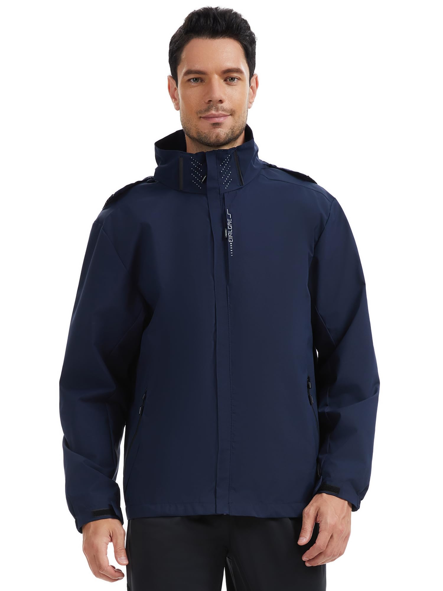 AMZSPORT Chaqueta Impermeable Cortavientos Ligera Plegable Transpirable para Senderismo Running Viajes