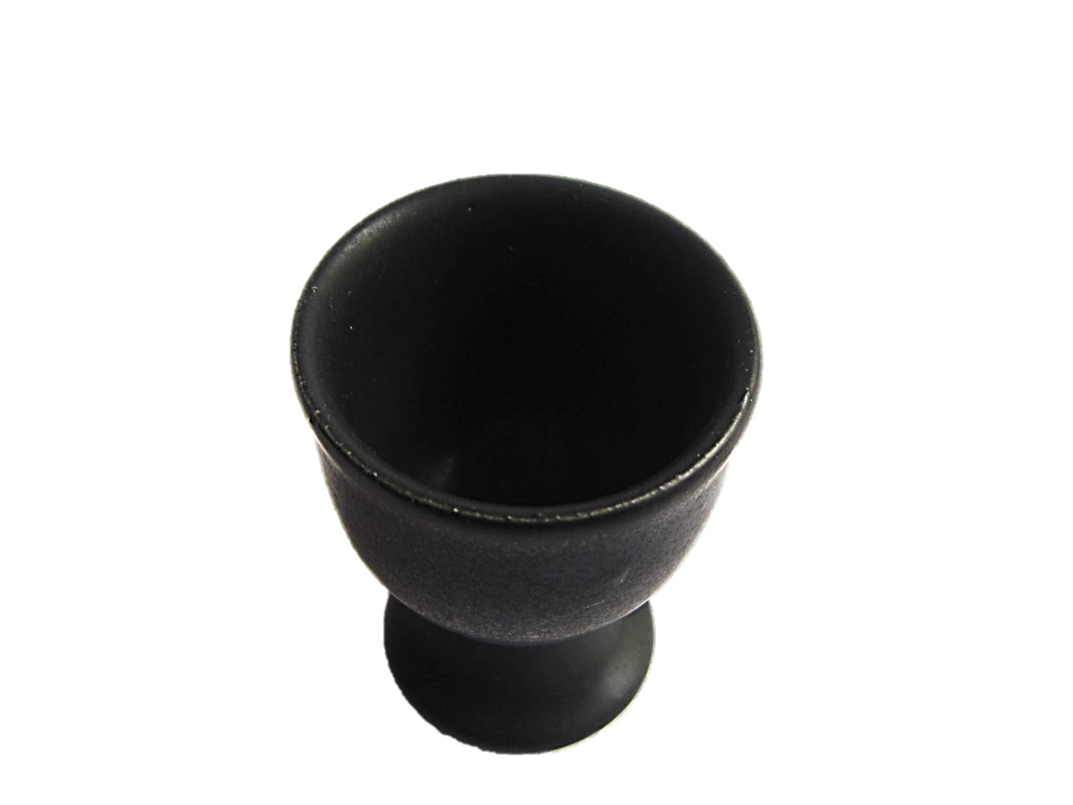 muccasacra Ceramic Boiled Egg Holder (Black and White) - Set of 2. 1