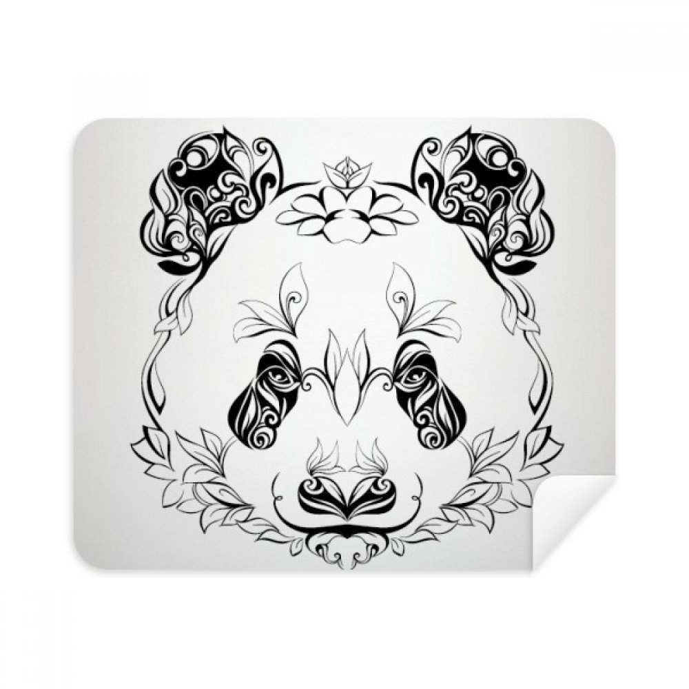 Fluffy Giant Panda Animal Portrait Cleaning Cloth Screen Cleaner 2pcs Suede Fabric