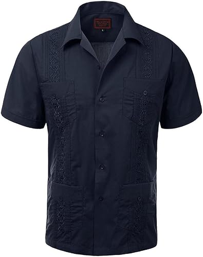 Miniatura 2 de vkwear Guayabera - Camisa de vestir casual con botones para hombre de manga corta