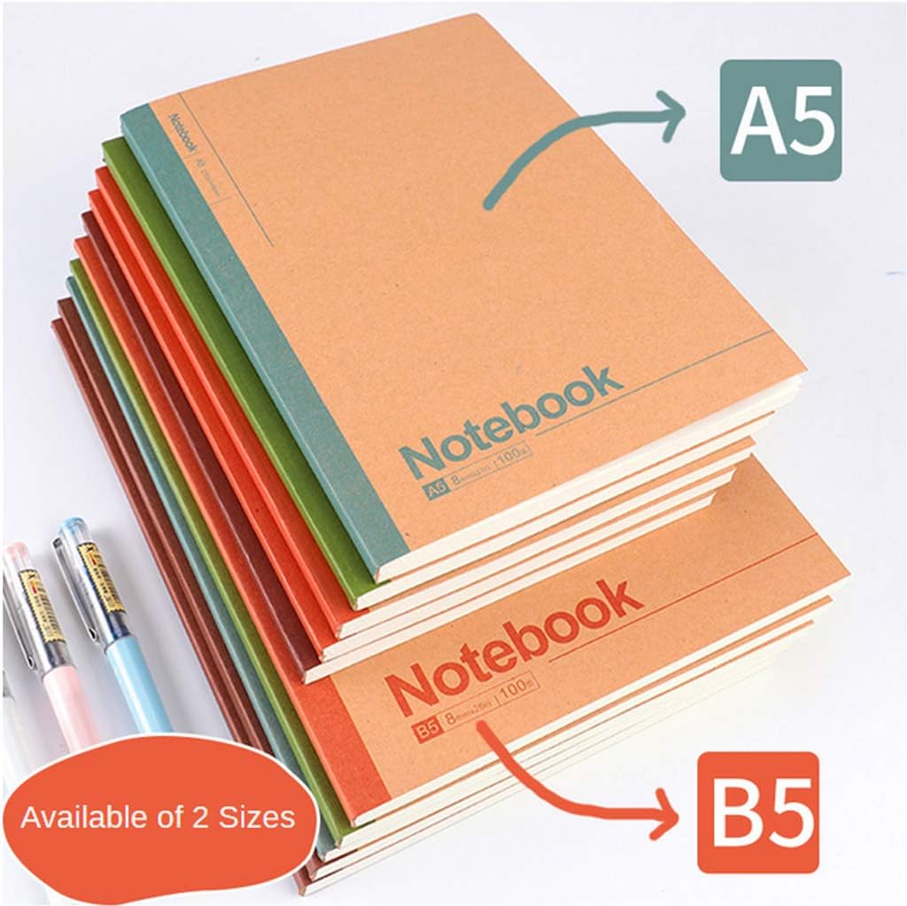 chiwanji 10 Pack Kraft Softcover Lined Notebook Bulk - for School Student Travelers Office - A5 40 Page