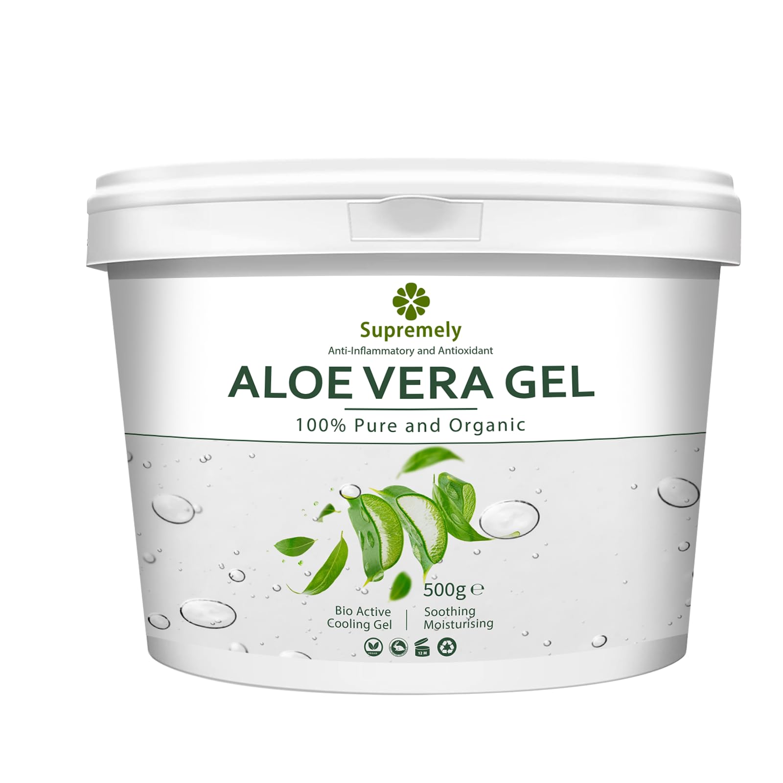 Supremely 100% Pure Aloe Vera Gel 500 Grams, Clear, 500 ml (Pack of 1)