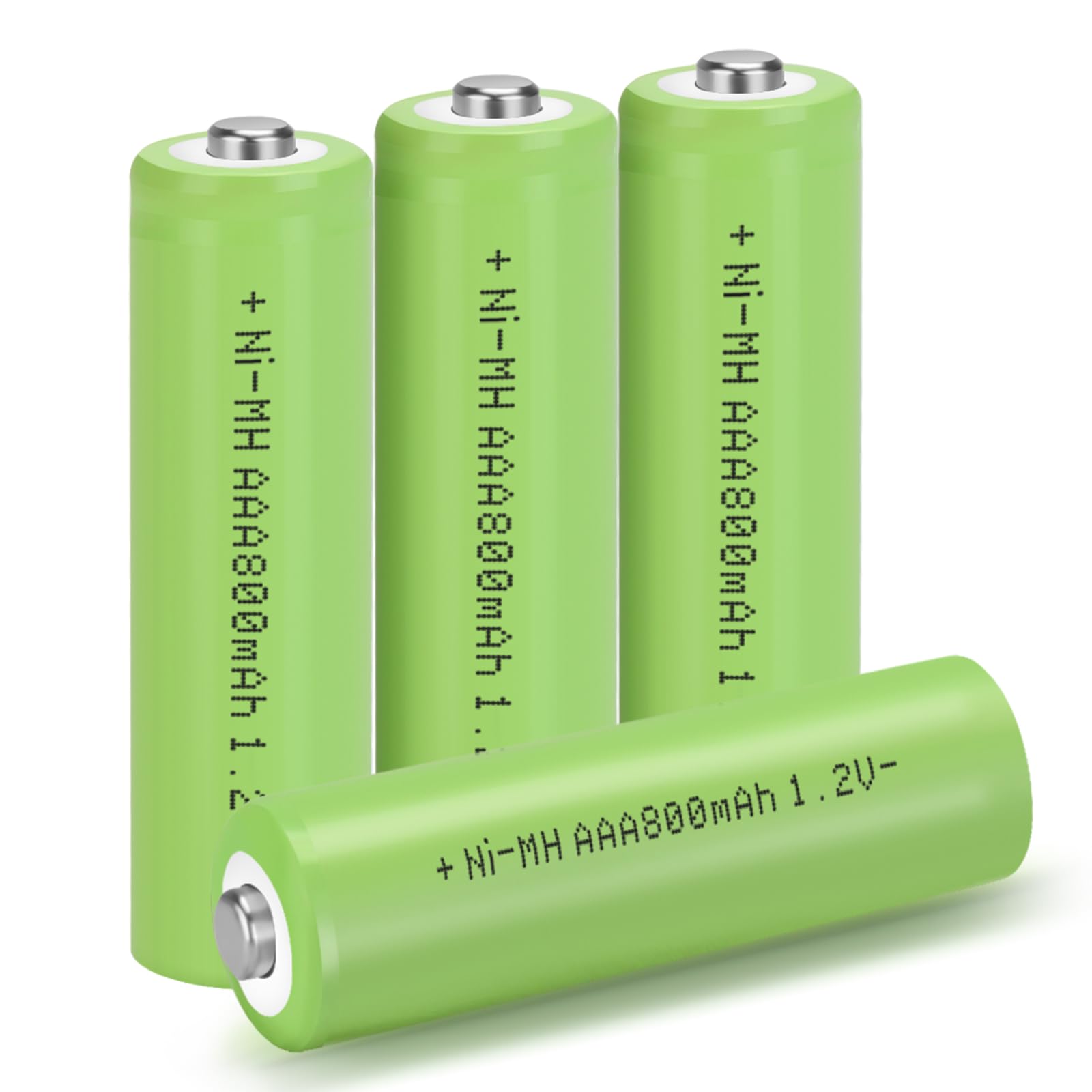 Snapklik.com : 4 Pack AAA Rechargeable Batteries, 12V 800mAh NiMH Pre ...
