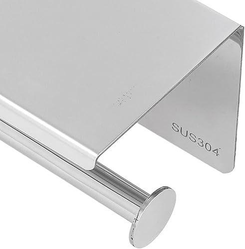 Miniatura 6 de Soporte de papel higiénico con estante, soporte doble de papel higiénico para montaje en pared, dispensador de rollos de papel higiénico doble de