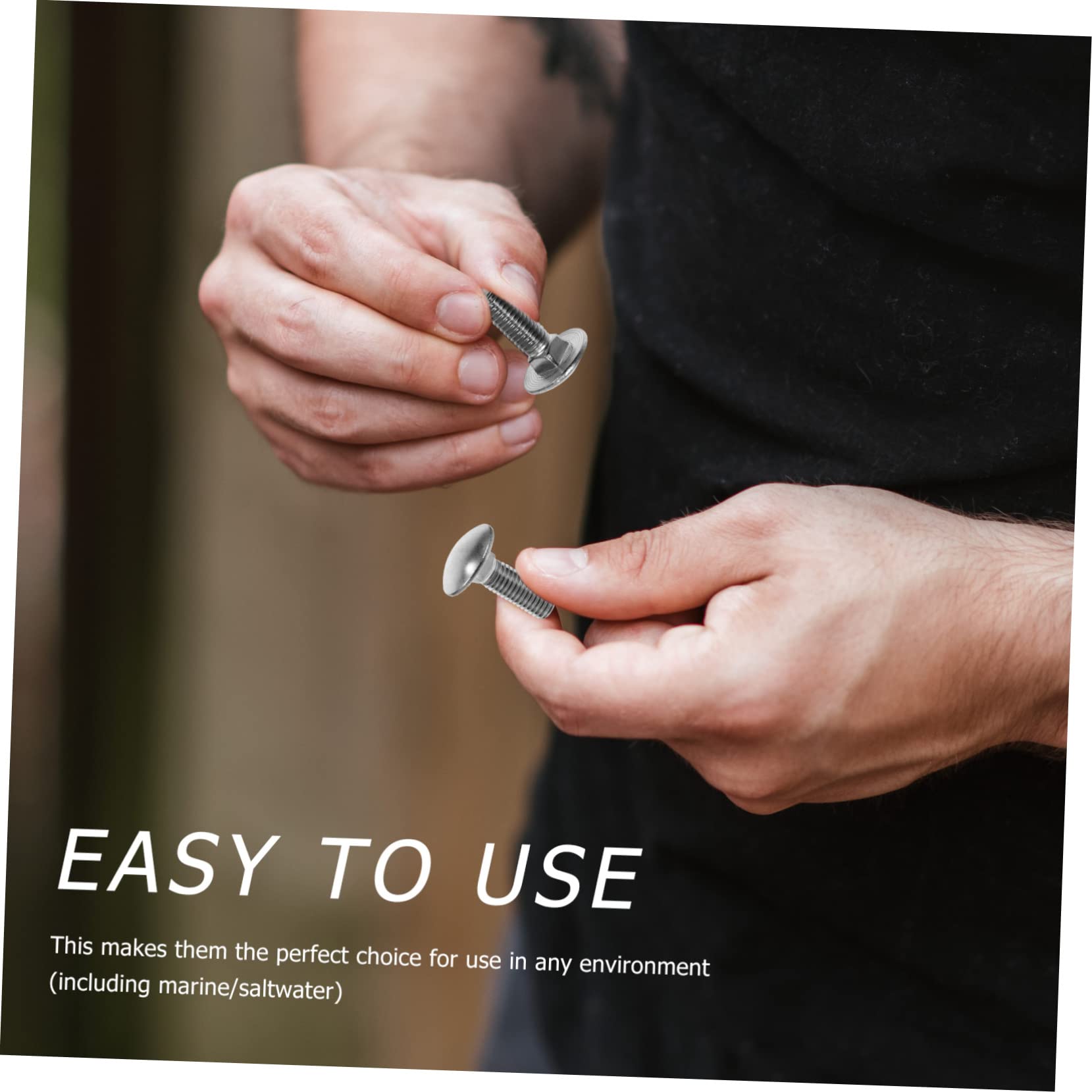 FUNOMOCYA Set of 30 Stainless Steel Bolts Metric Bolts Round Head Square Neck for General Use and Wood to Metal Fixing