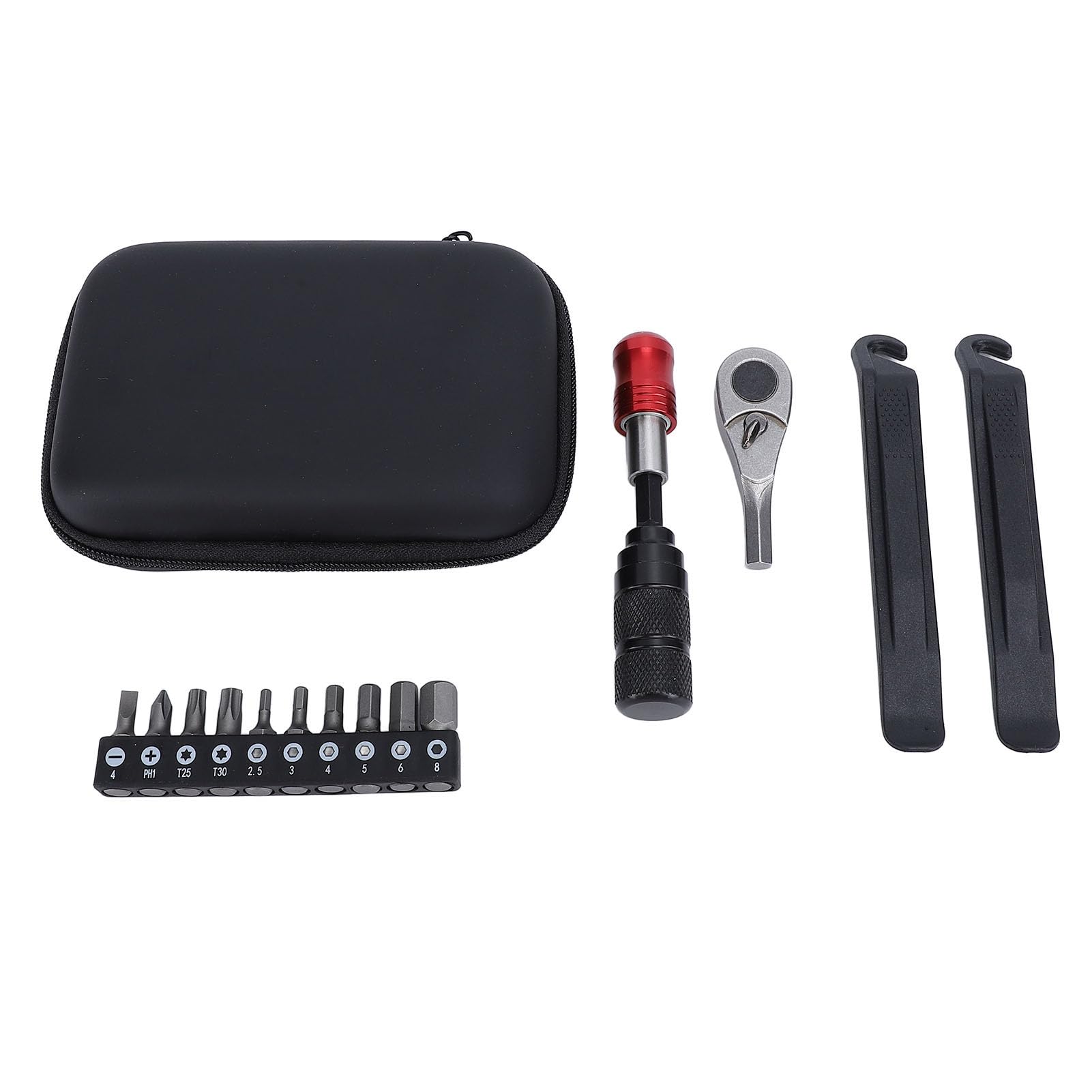 Set di chiavi a cricchetto per ciclismo Leve per pneumatici multiuso Kit di manutenzione portatile per ciclismo con punte per cacciavite per uso domestico professionale Manico in