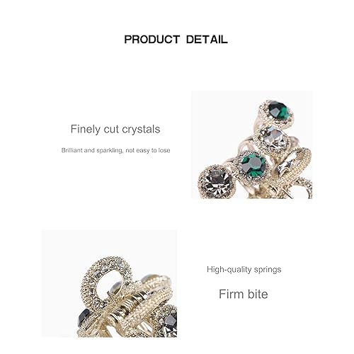 Miniatura 8 de JIEKRIHLO Pinzas pequeñas para el cabello con diamantes de imitación horquilla con tachuelas adornos de cristal brillante diseñados para mujeres y