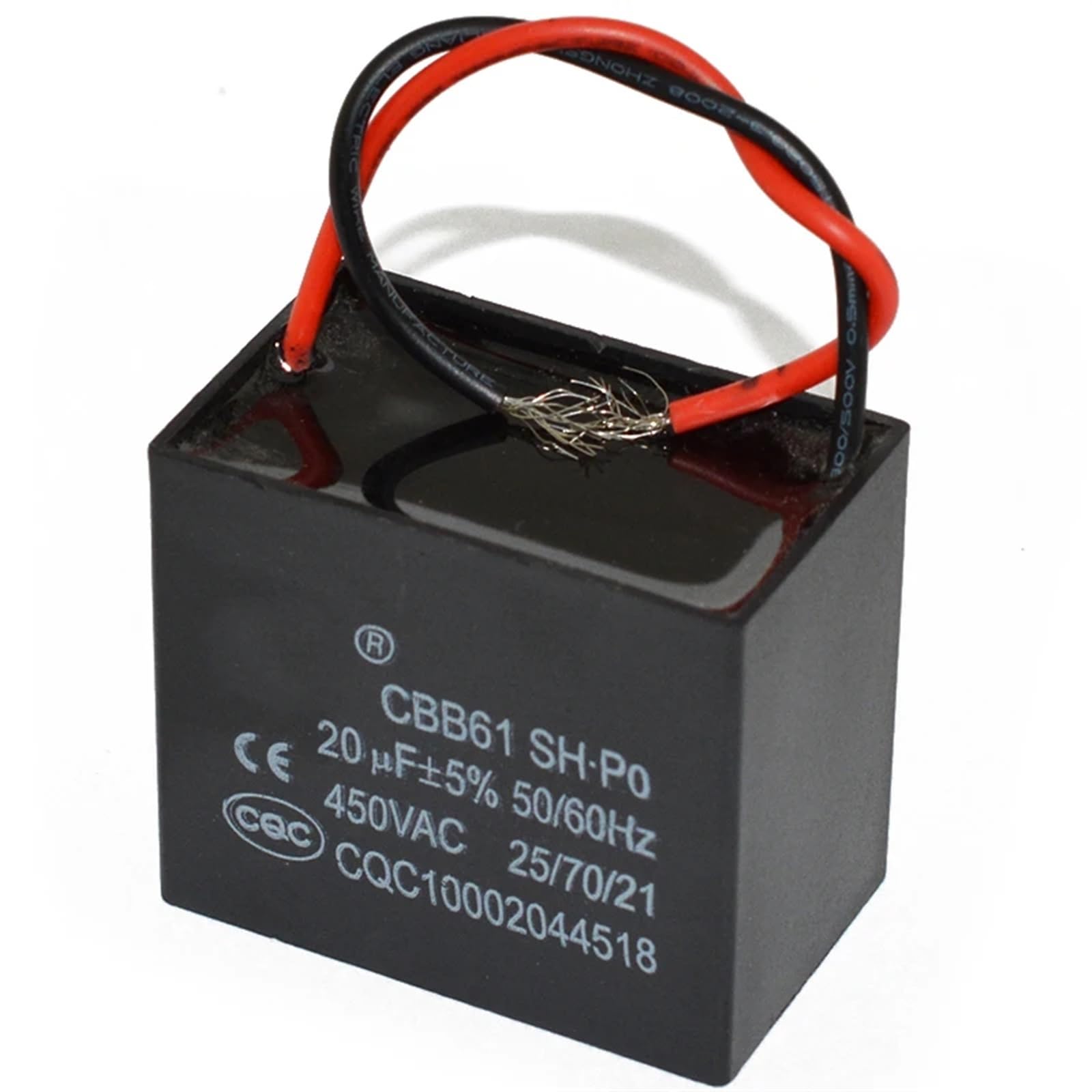 Condensador de arranque CBB61 1UF 1,2UF 1,5UF 2UF 3UF 4UF 5UF 8UF 10UF 12UF 20UF 450V AC for ventilador de techo de Motor condensador de funcionamiento (Size : 8UF)