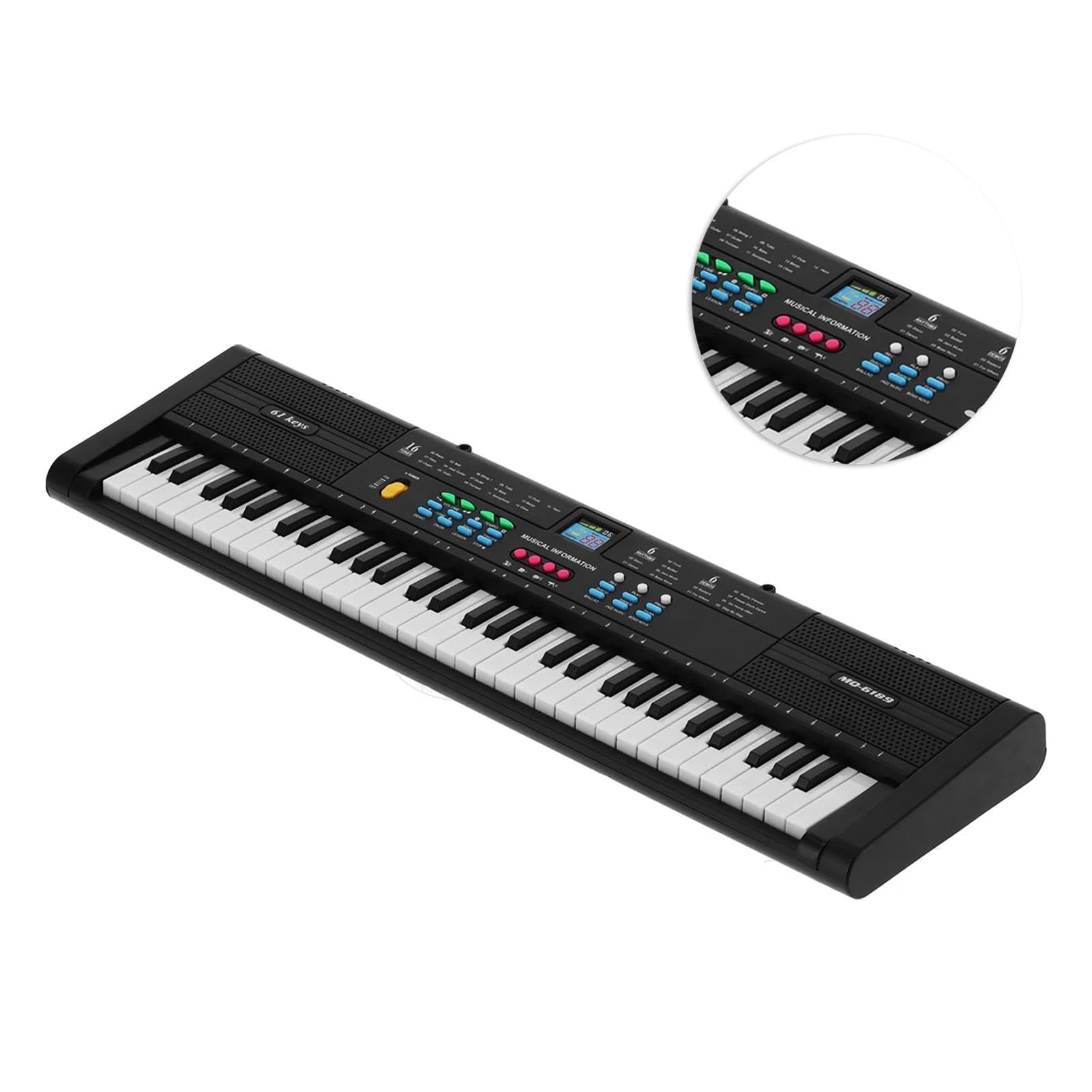 Pianino Elektroniczne 61 Klawiszowe Pianino Elektroniczne Wielofunkcyjne Z Kablem USB I Mikrofonem Instrument Klawiszowy
