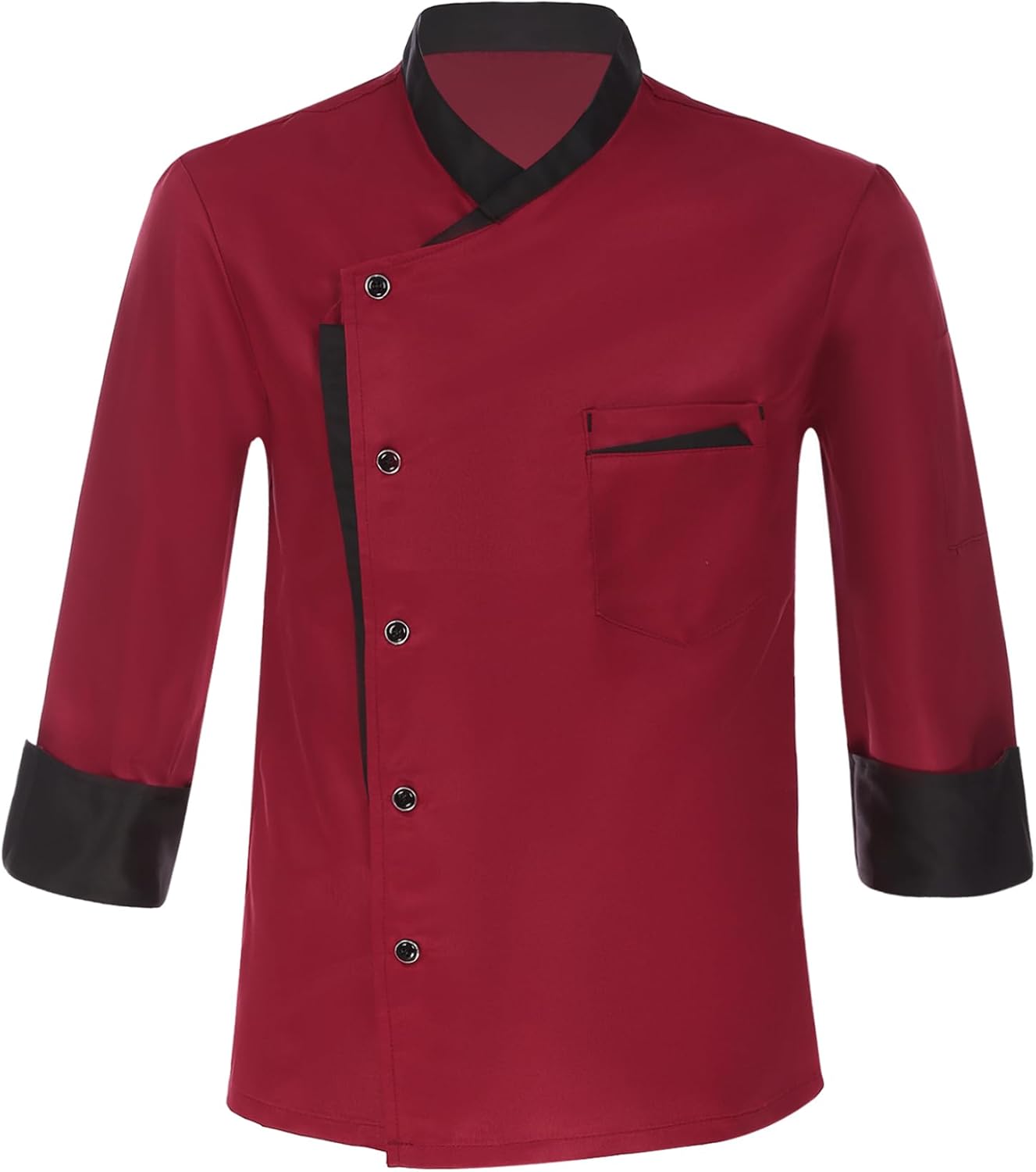 XUNZOO Unisex Chef's Uniform Long Sleeve Button Down Restaurant Kitchen Women Men's Chef Coat