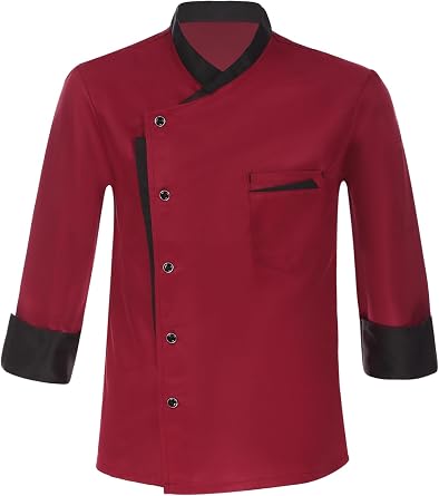 XUNZOO Unisex Chefs Uniform Long Sleeve Button Down Restaurant Kitchen Women Mens Chef Coat