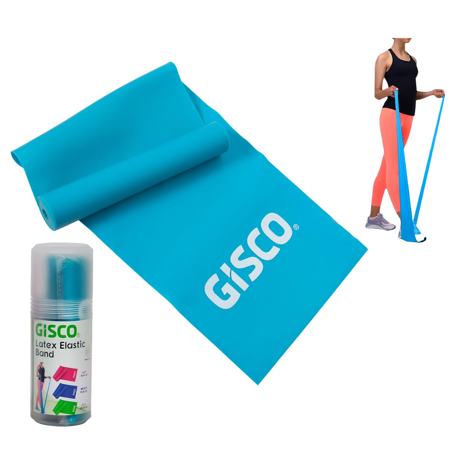 GISCO 100% Latex Resistance Band for Toning, Strength Training, Stretching, Pilates, & Yoga Exercises | Resistant Workout Loops for Booty, Glute, Leg & Thigh Exercising (Medium [ Sky Blue]) (B0CTQCCLJZ) Amazon Price History, Amazon Price Tracker