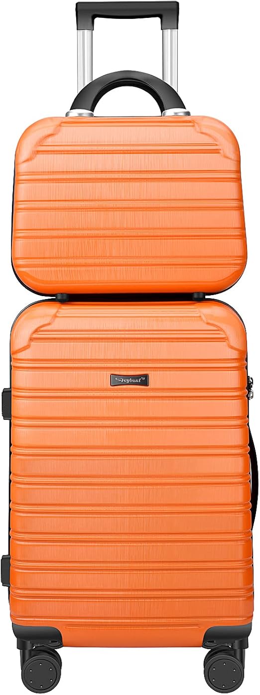 Carry On Luggage 22x14x9 Airline Approved Suitcase 2 Piece Set PC+ABS