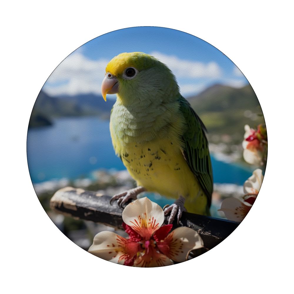 Pacific Parrotlet PopSockets Swappable PopGrip, Black - Image 3