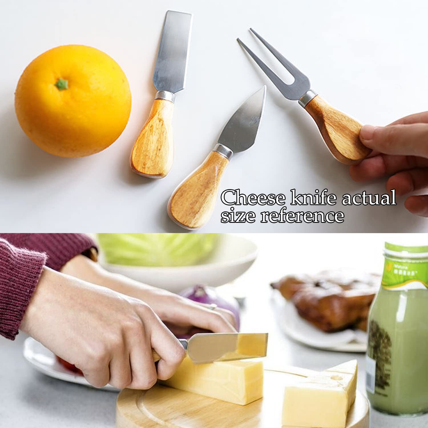 8 Pcs Cheese Knives Set,Mini Stainless Steel Cheese Slicer Ctuuer with
