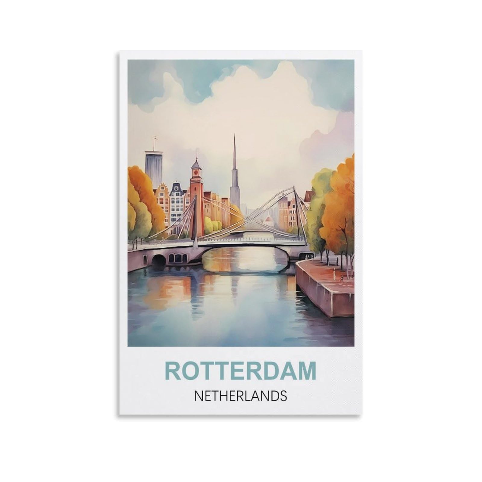Nprzm A045 Metal Signs Rotterdam Netherlands Tin Signs Painting Cafe Opera House Art Wall Decoration Plaque 15X30cm