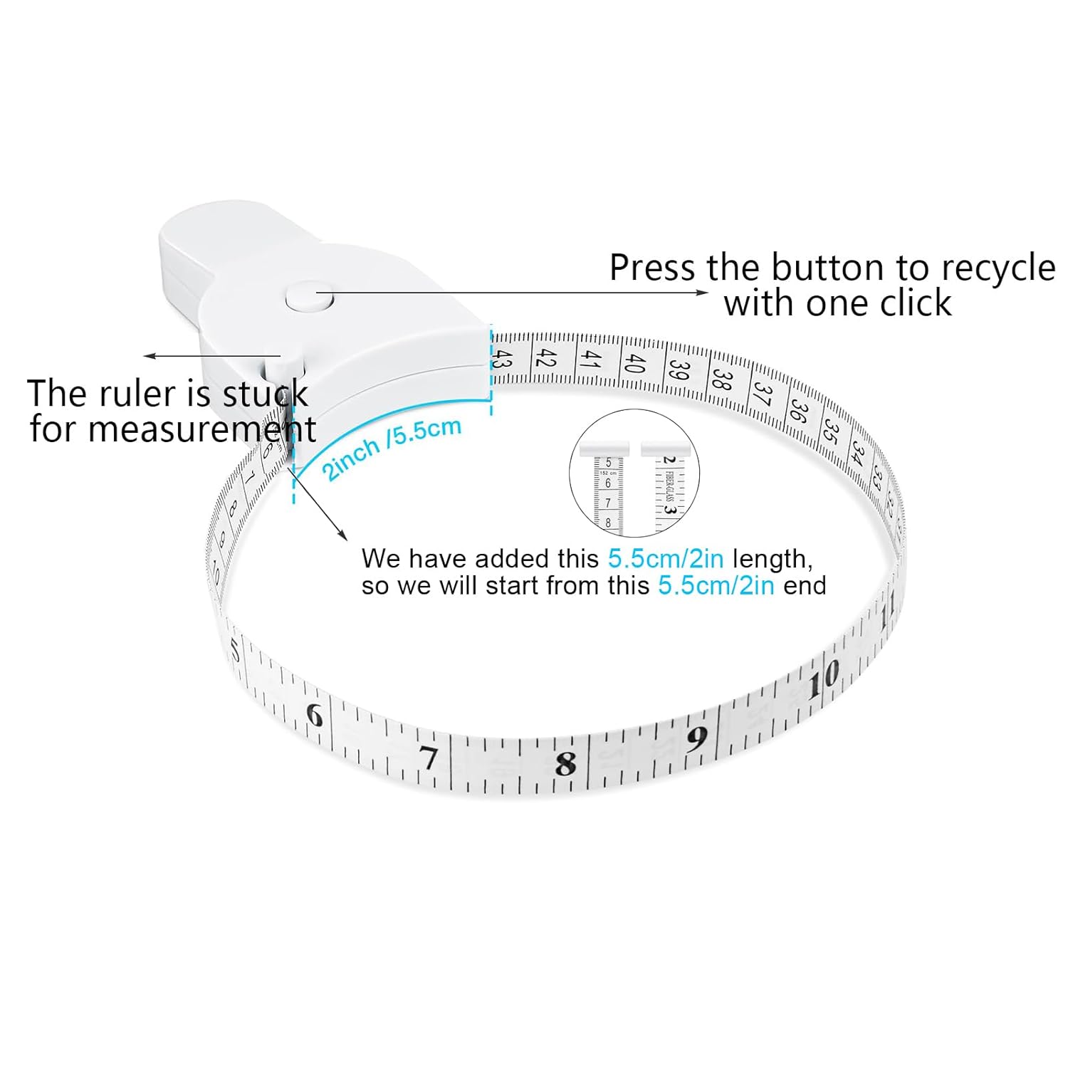 2 PCS Tape Measure Body Measuring Tape, Measuring Tape for Body Measurements, Body Measuring Tape, Waist Measurement Tape, Soft Measuring Tape for Body Measurements for Body Waist Hip