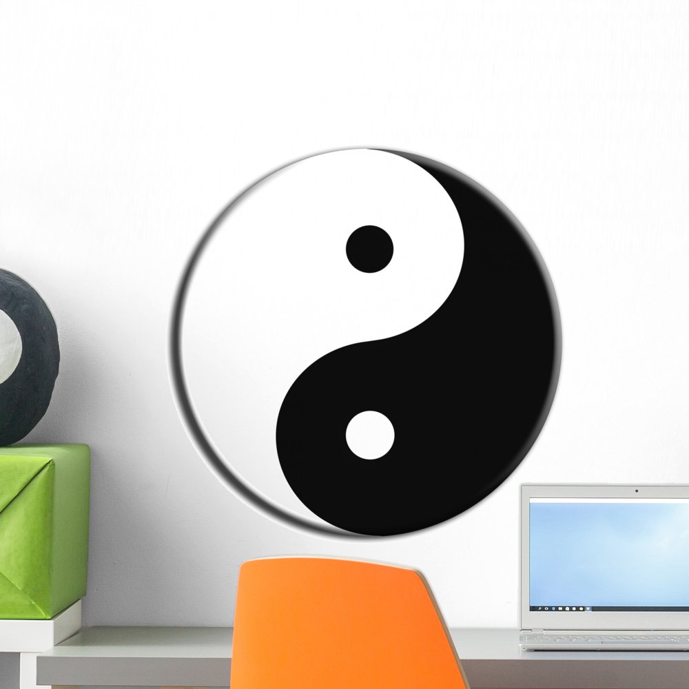 Wallmonkeys Yin Yang Ying Yang Zeichen Peel and Stick Wall Decals WM236581 (18 in H x 18 in W)