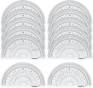 TUPARKA 12 Pack Protractor Clear Math Protractor 180 Degrees 10cm