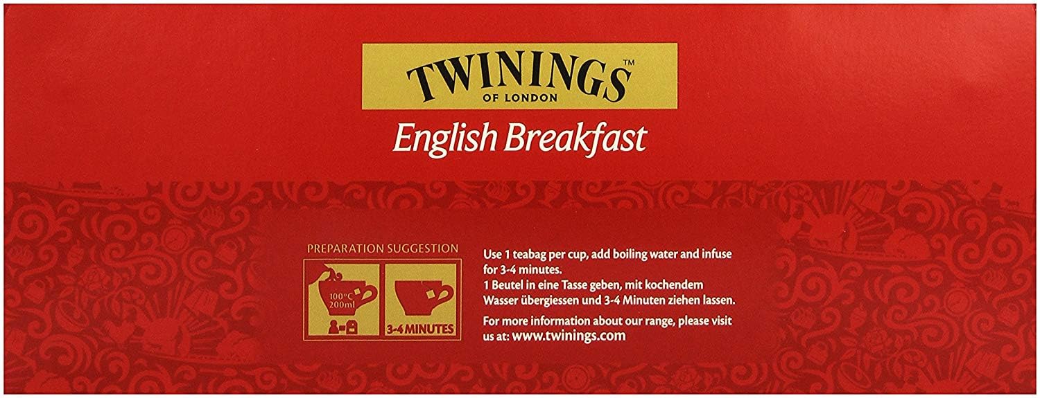 Twinings English Breakfast 400 saszetek, 4 pudełka po 100 torebek herbaty