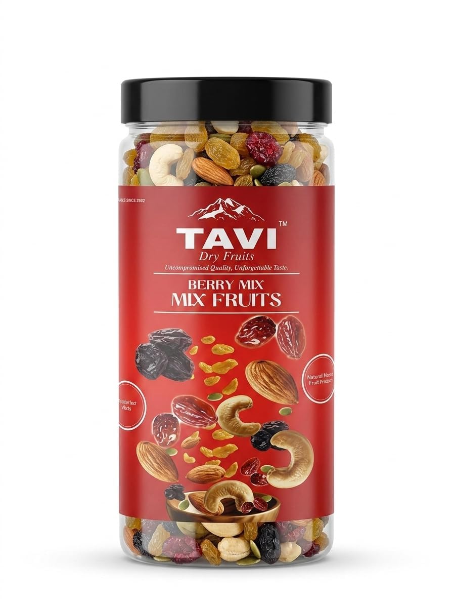 TAVI Mix Dry Fruits With Berries | Premium Cashews Almonds Cranberries Raisins And Pumpkin Seeds | Healthy Nutrient Dense Trail Mix For Daily Snacking | 500G pack of 2-picture-32
