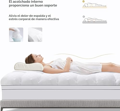 Miniatura 6 de SameBed Cubrecolchón tamaño Queen, extra grueso para dolor de espalda, protector de colchón refrescante con bolsillo de 8 a 21 pulgadas de