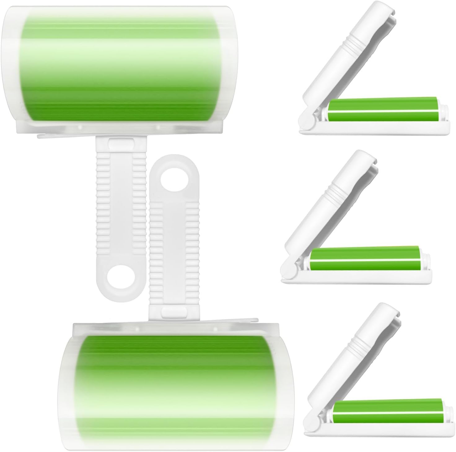 Reusable Washable Lint Roller 5 Pack, Sticky Travel Lint Roller, Portable Compact Pet Hair Remover Cleaner with Cover for Clothes, Pet Hairs, Carseats, Include Mini and Medium Size