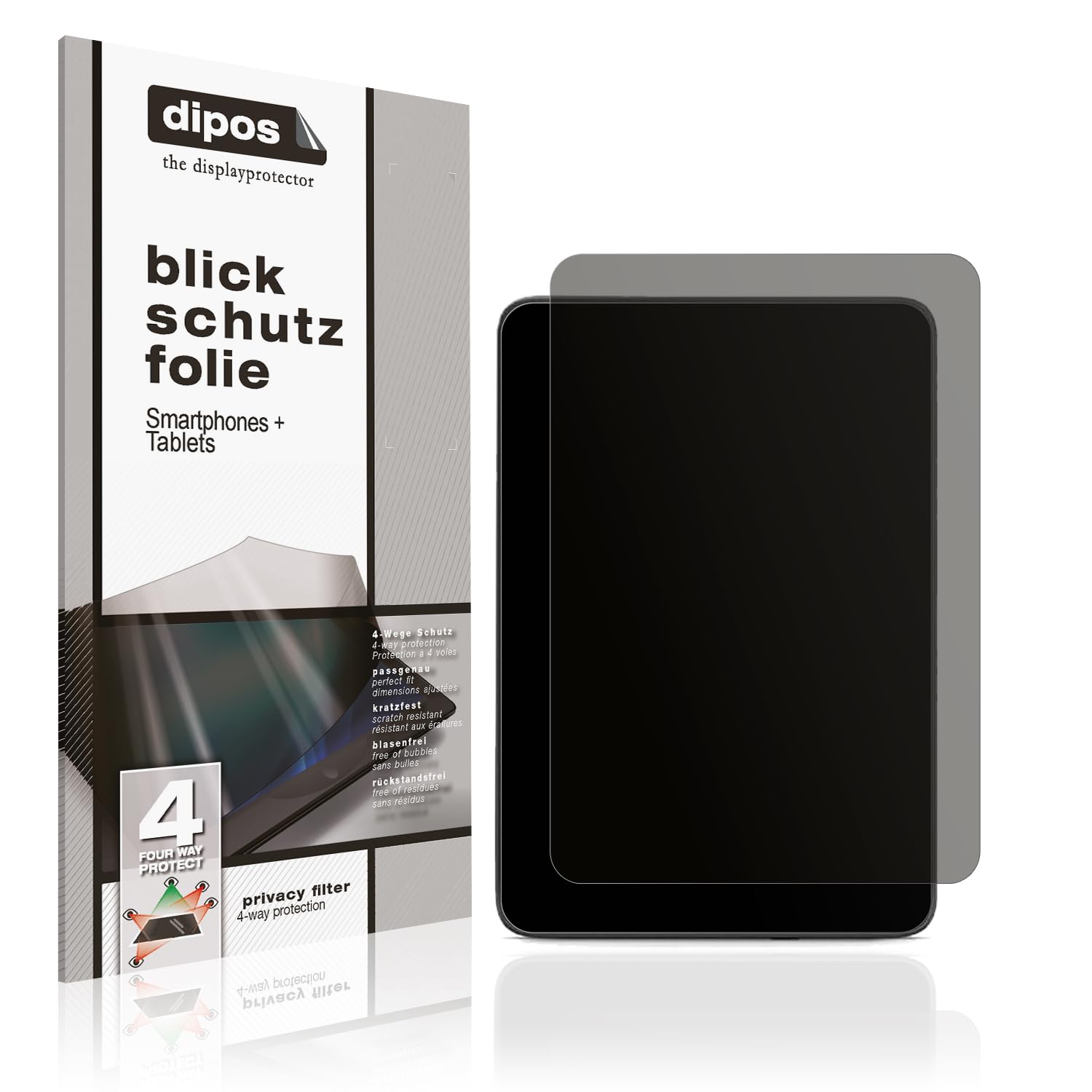 dipos Blickschutzfolie für Amazon Kindle 11 Generation 2024 | Displayschutz matt mit 4-Wege Sichtschutz-Effekt, Privacy Filter, passt perfekt, kratzfest, blasenfrei, selbstklebend