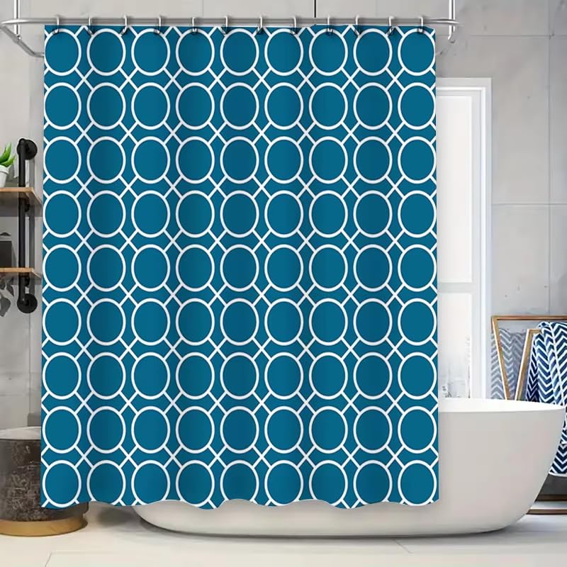 Rideau de salle de bain moderne lavable en polyester à séchage rapide à treillis