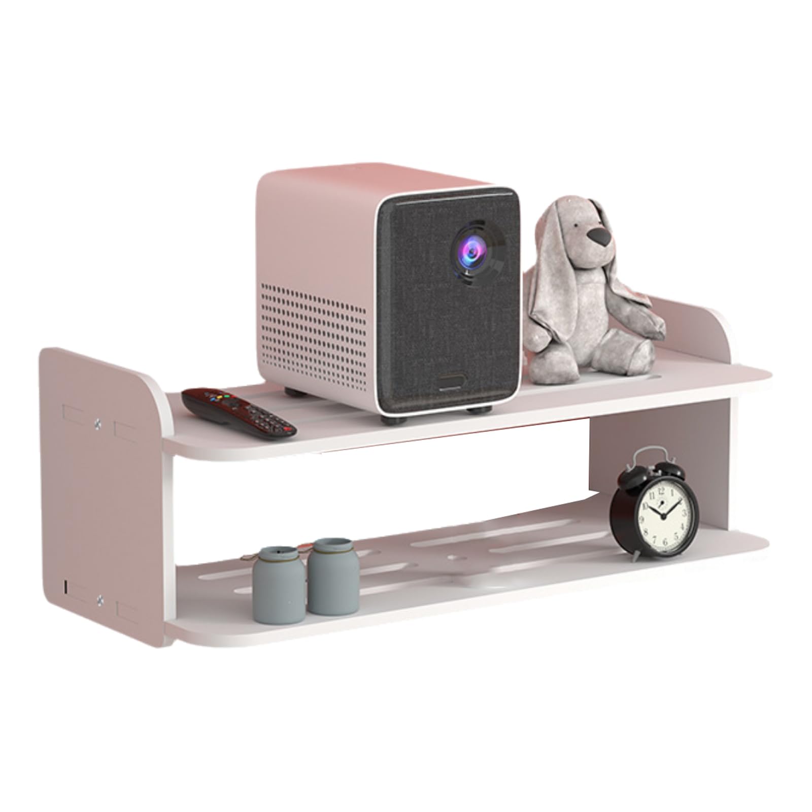 Wandmontiertes Multi-Shelf-Rack, Konsolen-Wandstütze, TV-Wandregal, TV-Wandhalterung mit Regal, Router-Halterung für Mehrzweckstützen, platzsparendes Design