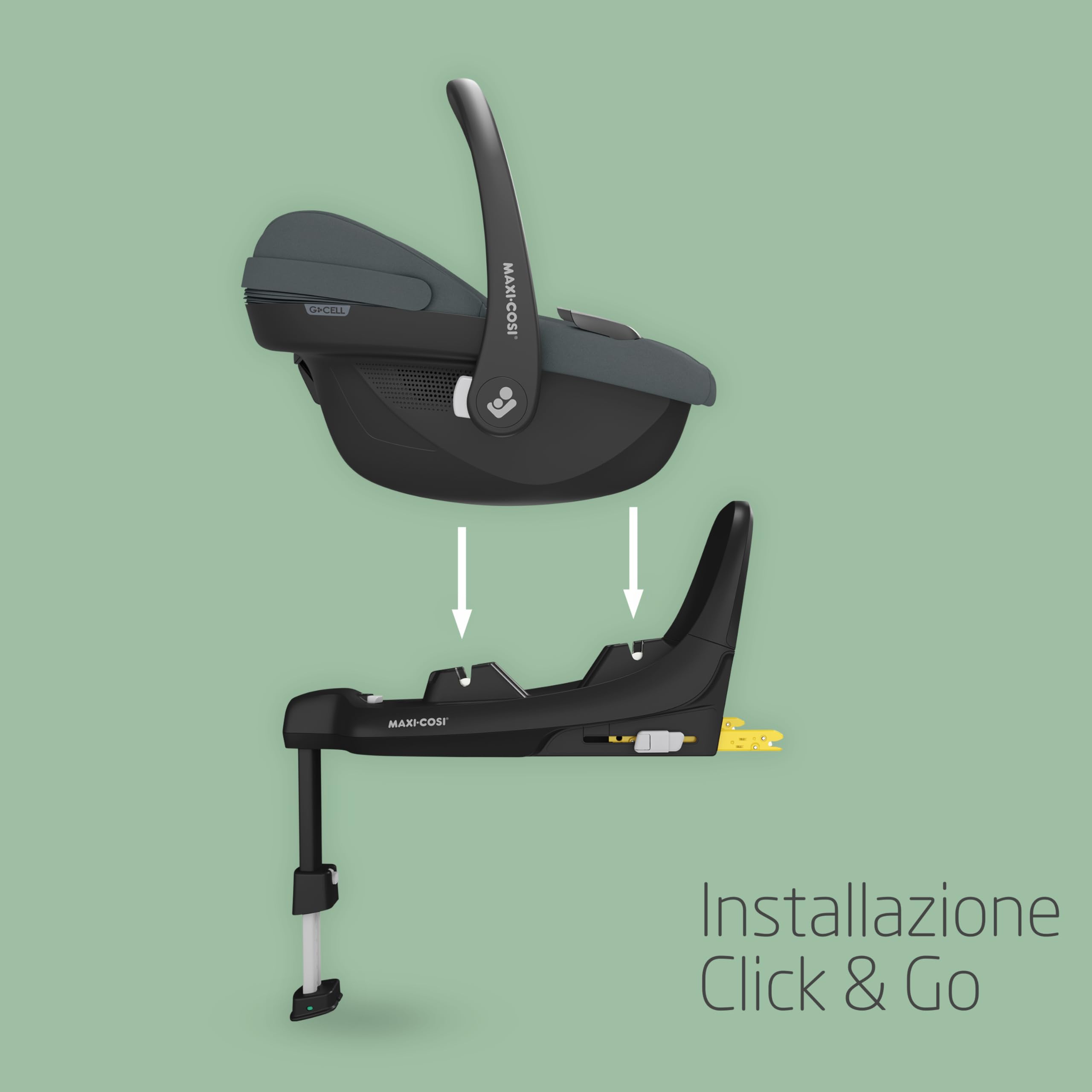 Maxi-COSI Pebble S i-Size Lightweight Newborn Car Seat, Rear Facing, Travel & Airplane Friendly, Side Impact Protection, Seatbelt Fit, Newborn Inlay Included, Up to 13Kgs, Birth-15 Months, Graphite 1