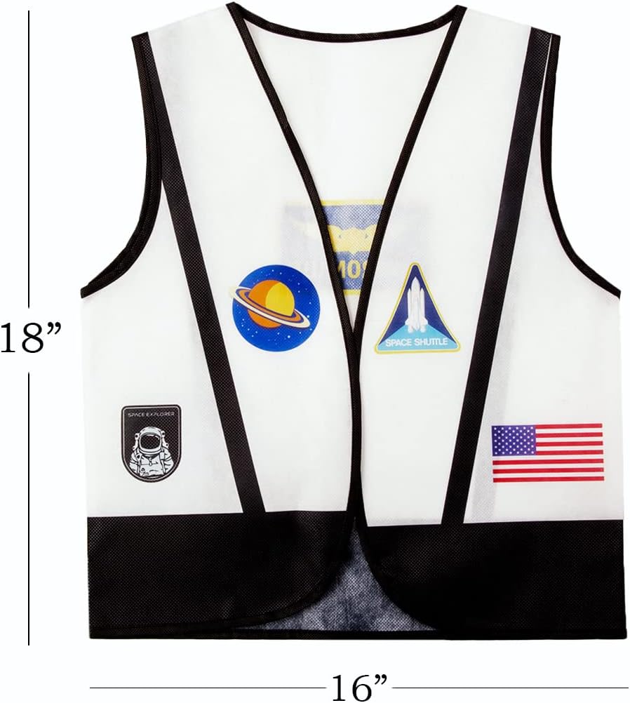 Tigerdoe Astronaut Costume for Kids - Astronaut Helmet and Vest- Outer Space Costume - Dress Up Fun Plush Helmet & Vest for Children - Image 4