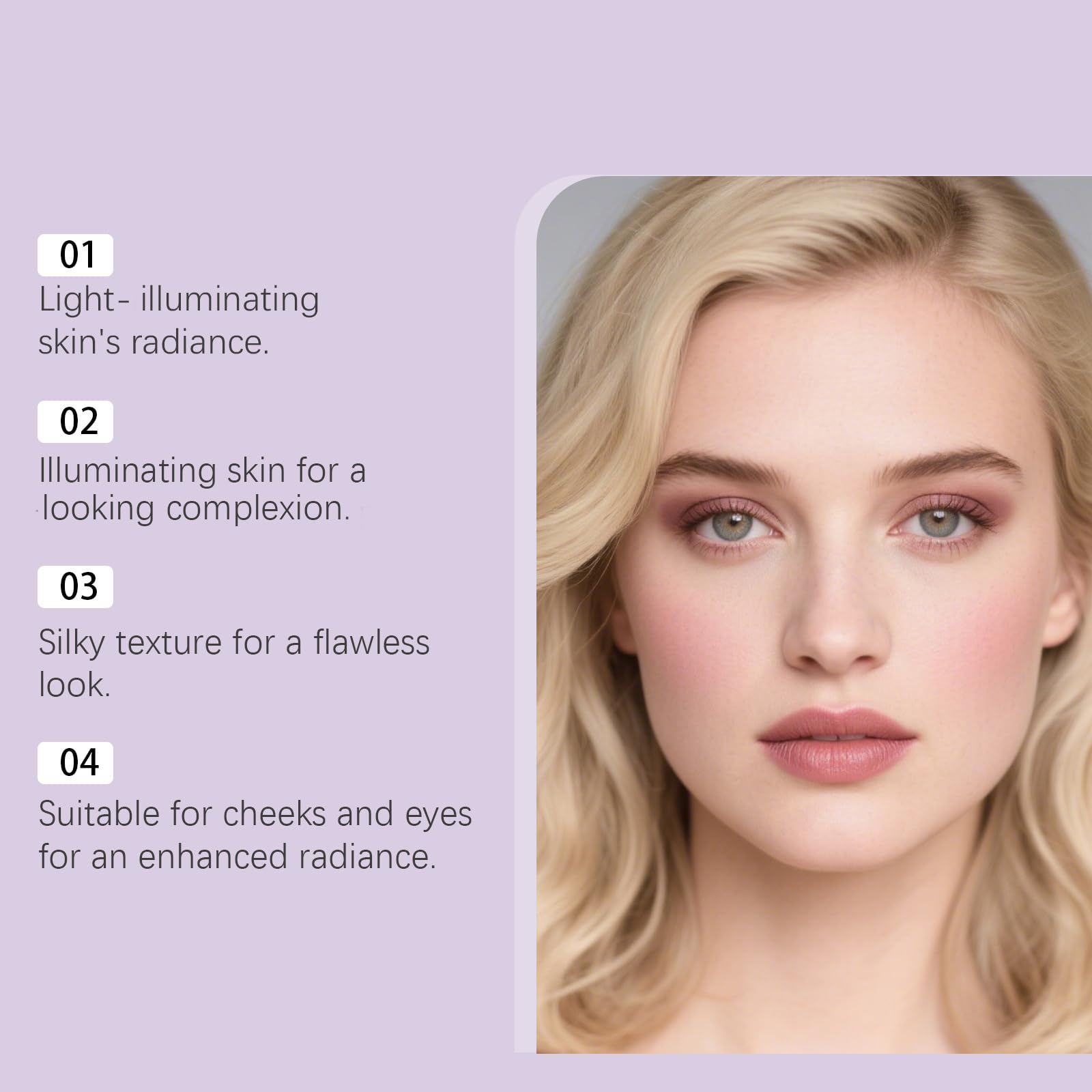 Palette Illuminatore Occhi E Guance - Ombretti E Illuminatori, 4 in 1, Blush, Setoso E Facile Da Esplosione, Polvere Contorno Brillante Naturale, Per Guance E Occhi (8 pezzi)