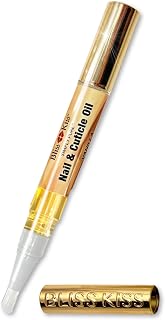 Bliss Kiss Vanilla Nail & Cuticle Oil Pen - Jojoba Vitamin E Strengthener for Brittle Peeling Nails Growth Serum
