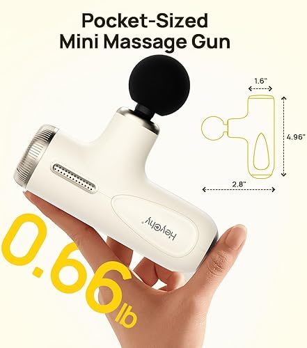 Miniatura 7 de Mini pistola de masaje con amplitud ajustable de 0.39 a 0.394 pulgadas, masajeador profesional de tejido profundo para nudos musculares, 4