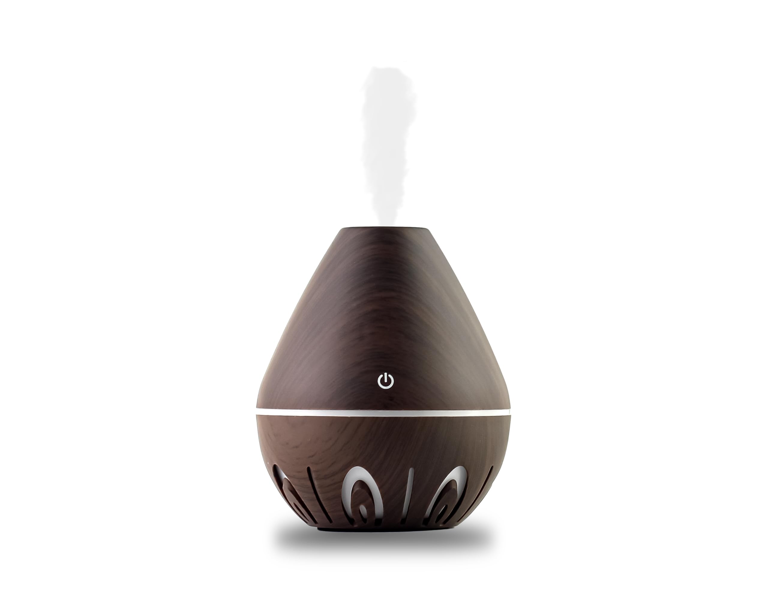 mobigon Wood Cool Mist Ultrasonic Humidifier for Room Moisture, Aroma Diffuser for Home, 200ml Essential Oil Diffuser with 7 Colorful Night Light, Auto Shut-Off, Dark Brown
